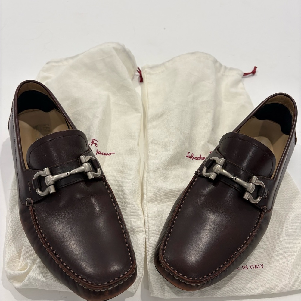 Salvatore Ferragamo Dark Brown Men's Loafers 9.5